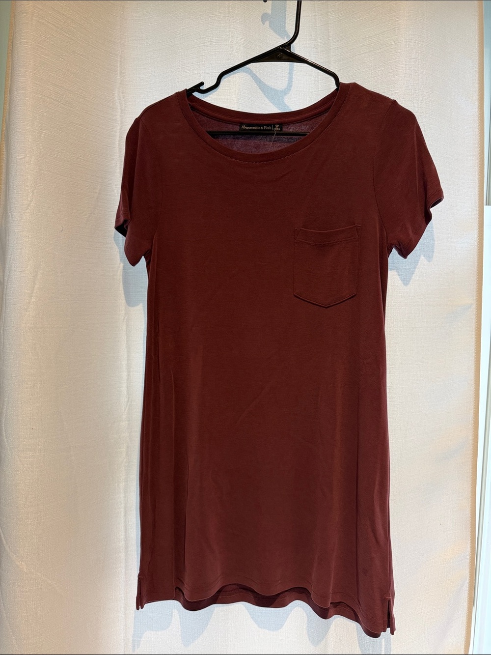 Abercrombie & Fitch Maroon Pocket Tee Dress